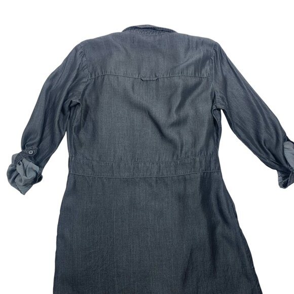 long sleeve shirt dress dark grey button down tunic sz SMby STANDARD GRACE - Picture 3 of 16